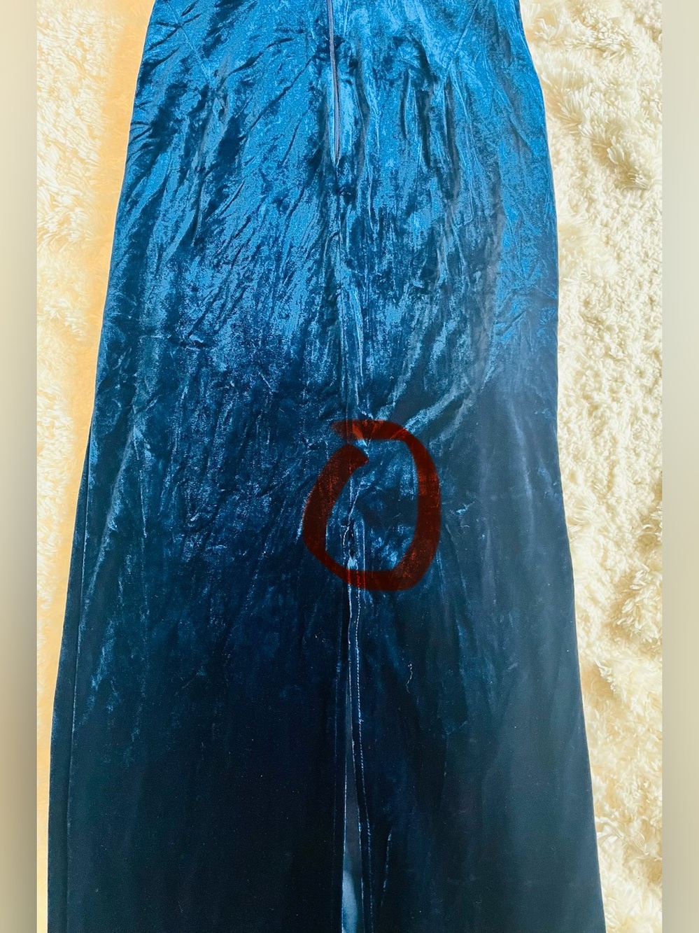 Line & Dot DuJour Gown Blue Velvet Size M - Picture 10 of 13